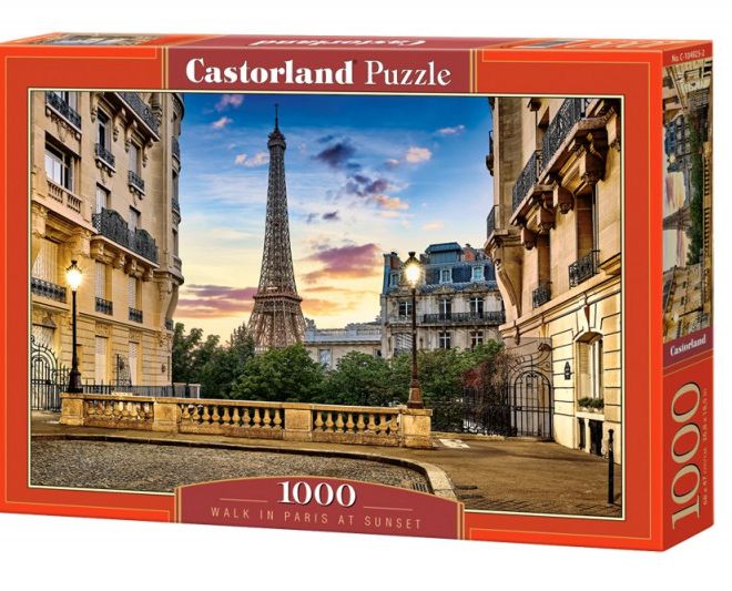 Puzzle 1000 prvků Procházka Paříží při západu slunce