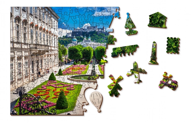 WOODEN CITY Dřevěné puzzle Palác Mirabell a Salzburský hrad 2v1, 1010 dílků EKO