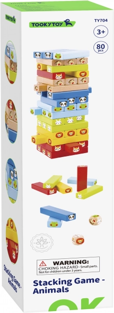 Dřevěná hra Jenga Zvířata TOOKY TOY