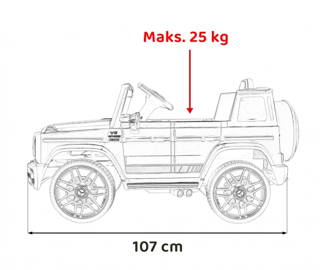 Mercedes AMG G63 pro děti bílý + dálkové ovládání + MP3 LED + pomalý start + EVA + pásy