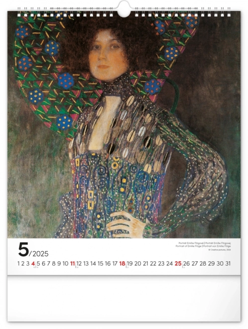 Nástěnný kalendář Gustav Klimt 2025, 30 × 34 cm