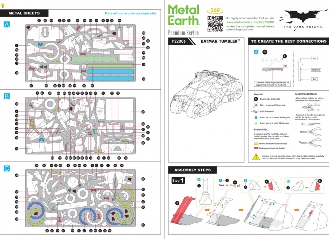 METAL EARTH 3D puzzle Premium Series: Batman, Tumbler