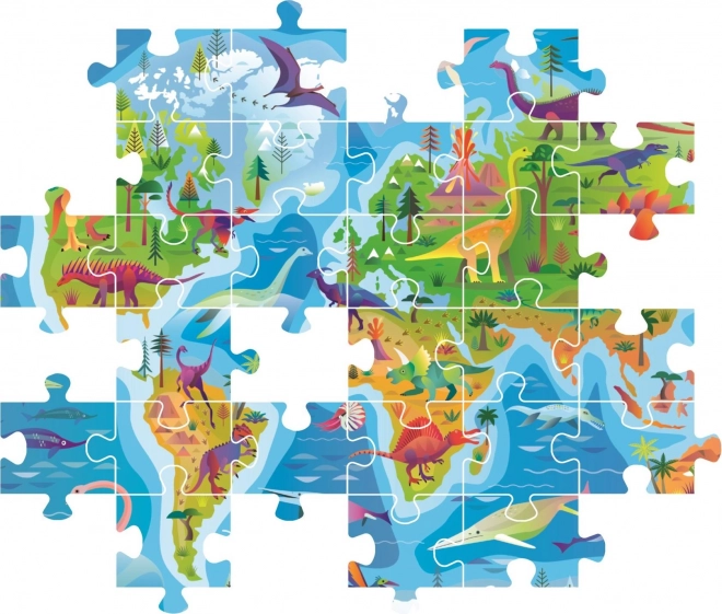 Puzzle 180 dílků Dinosauři Mapa