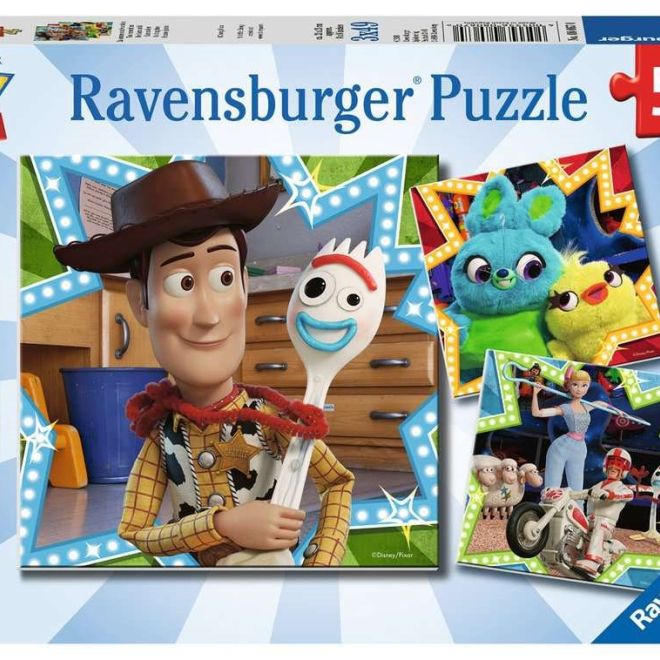 RAVENSBURGER Puzzle Toy Story 4: Jsme v tom společně 3x49 dílků