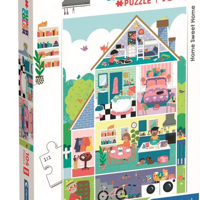CLEMENTONI Puzzle Domov sladký domov MAXI 104 dílků