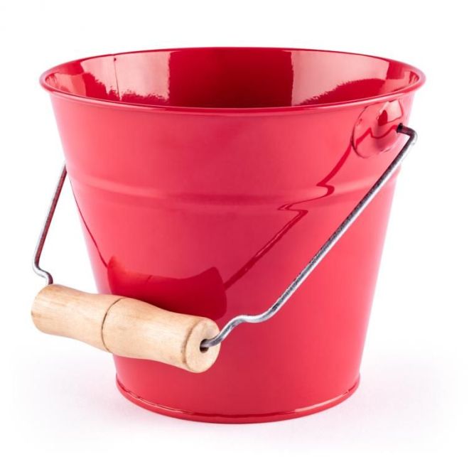 Zahradní červený kbelík
