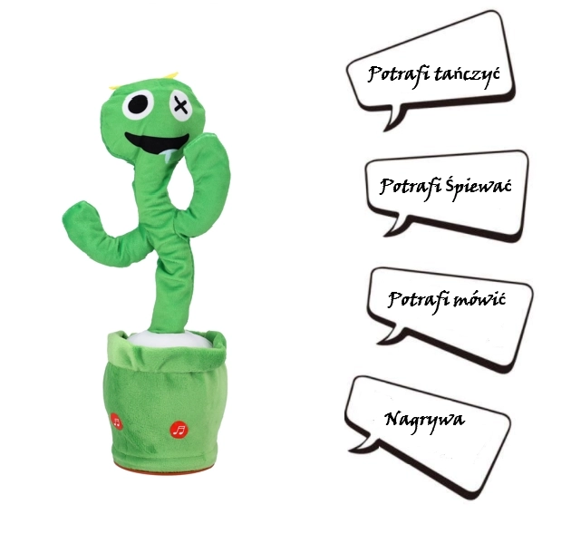 Dětská hračka - Tančící a zpívající maskot ROBLOX RAINBOW FRIENDS - zelený