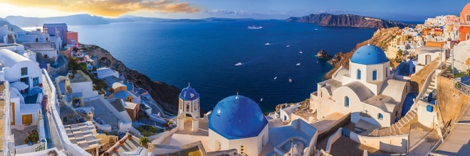 EUROGRAPHICS Panoramatické puzzle Santorini, Řecko 1000 dílků