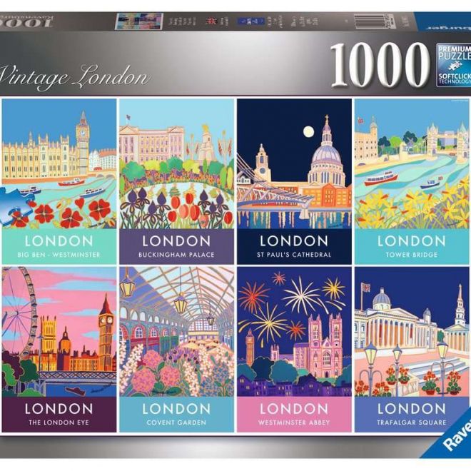 RAVENSBURGER Puzzle Londýn ve vintage stylu 1000 dílků