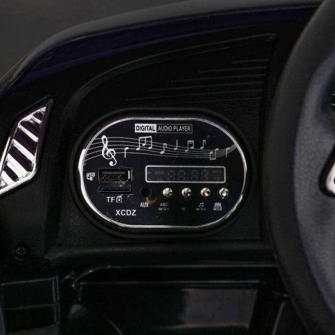 Audi R8 baterie pro děti černá + dálkové ovládání + EVA + pomalý start + MP3 LED