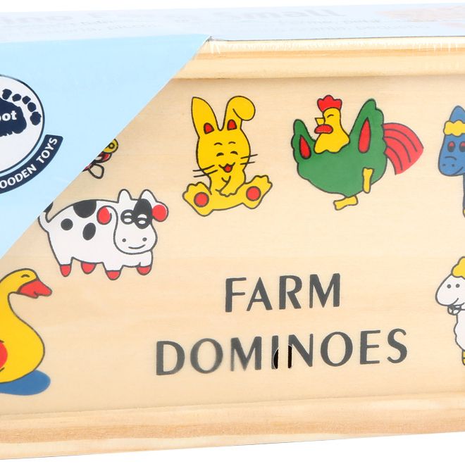 Small Foot Dřevěné hry Domino farma menší