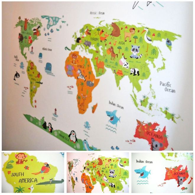 Samolepicí dětská mapa světa