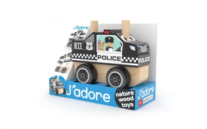 Skládací dřevěné policejní auto pro děti