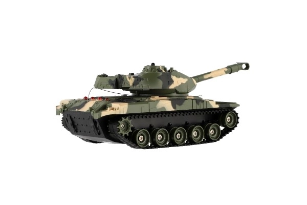 Tank RC plast 27cm 27MHz na baterie+dobíjecí pack se zvukem v krabici 37x17x19cm