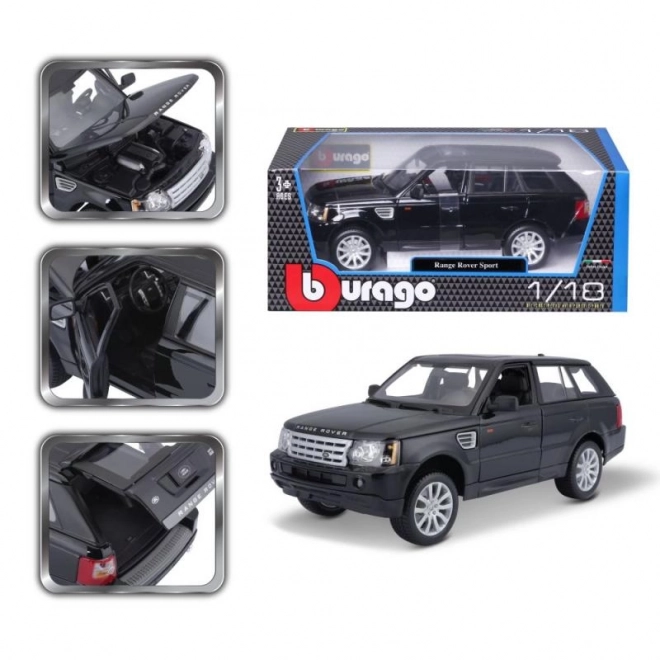 Model Bburago Range Rover Sport černý v měřítku 1:18