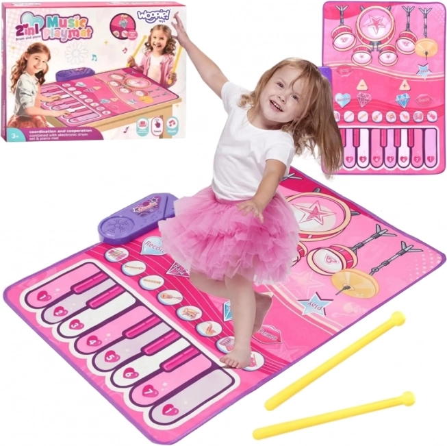 WOOPIE Velká Hudební Podložka 2v1 Interaktivní Bicí a Piano