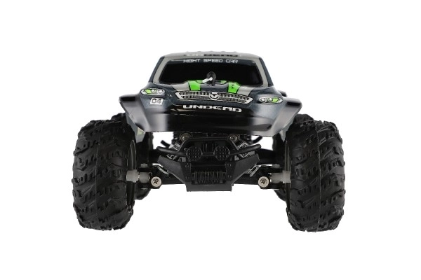 Auto RC pick up terénní plast 25cm 2,4GHZ na baterie šedo-zelený v krabici 32x14x18cm