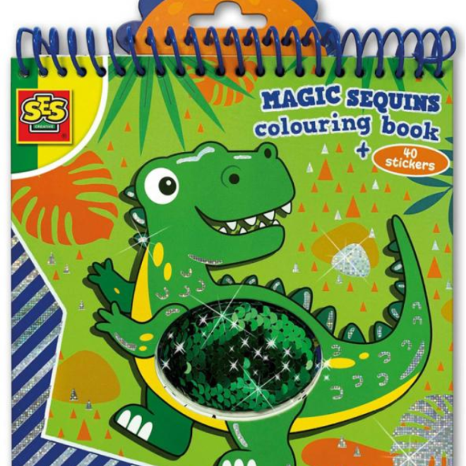 SES Magické Dino omalovánky s flitry modré,zelené