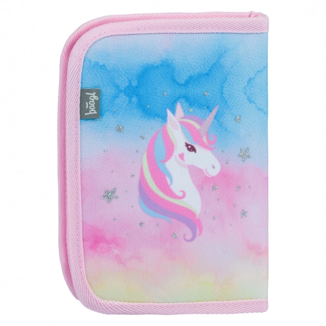 BAAGL Školní penál klasik dvě chlopně Rainbow Unicorn