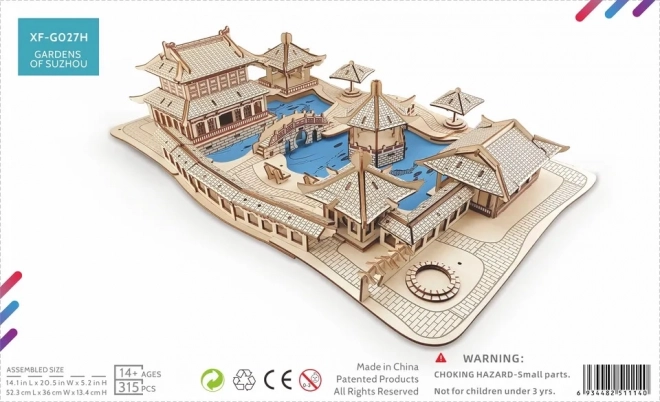 Woodcraft Dřevěné 3D puzzle Zahrady Suzhou