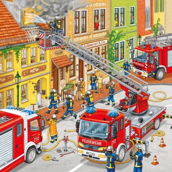 Ravensburger puzzle hasiči 3x49 dílků