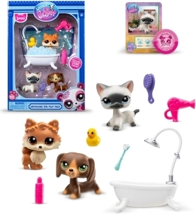 Littlest Pet Shop koupelnový set se 3 zvířátky