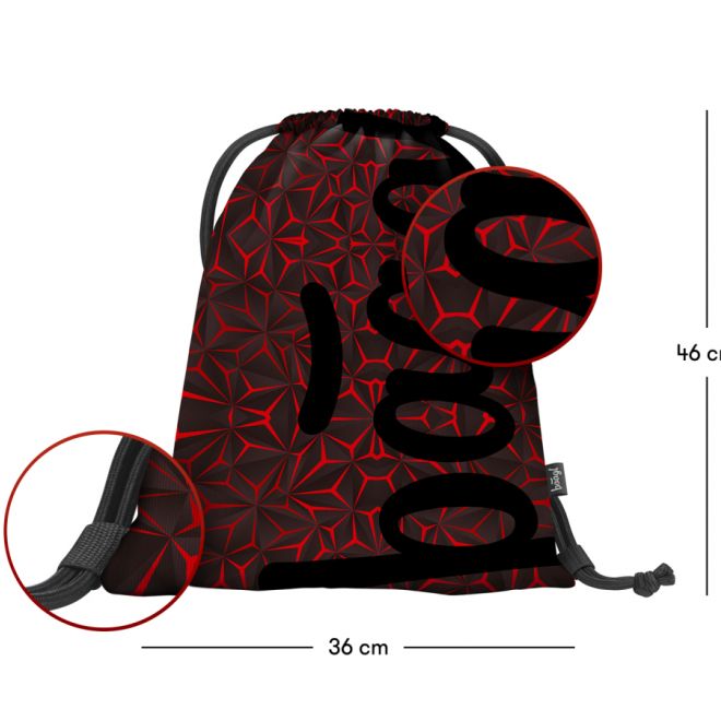 BAAGL 3 SET Core Red Polygon: batoh, penál, sáček