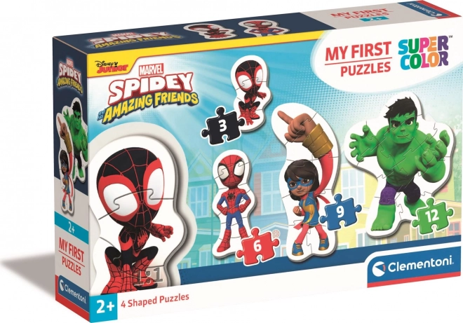 CLEMENTONI Moje první puzzle Spidey a jeho úžasní přátelé 4v1 (3,6,9,12 dílků)