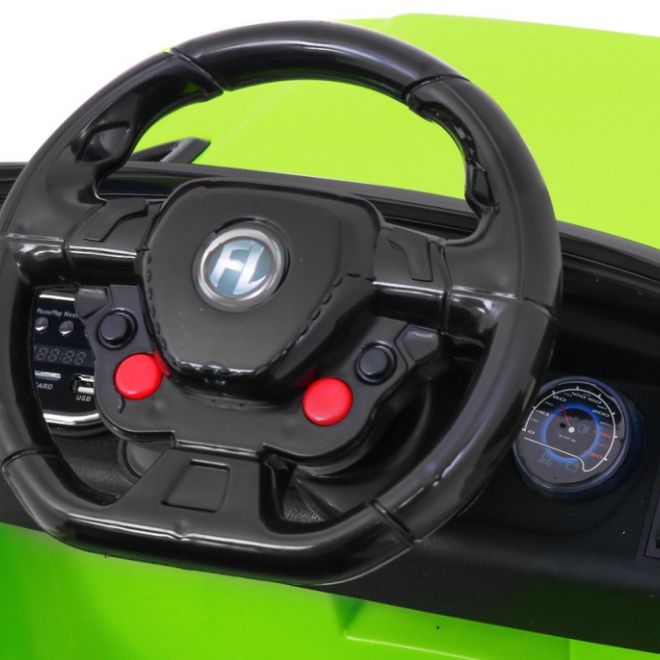 Elektrické autíčko zelené + Dálkové ovládání + Bezpečnostní funkce + MP3 LED