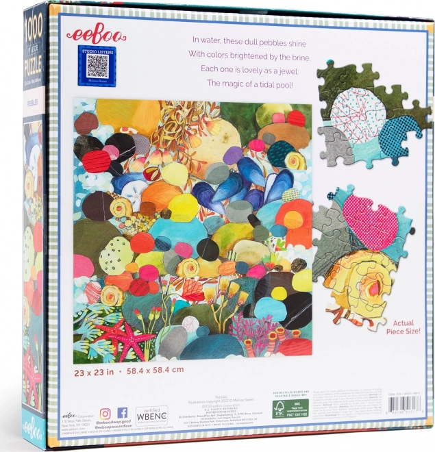 EEBOO Čtvercové puzzle Kamínky 1000 dílků