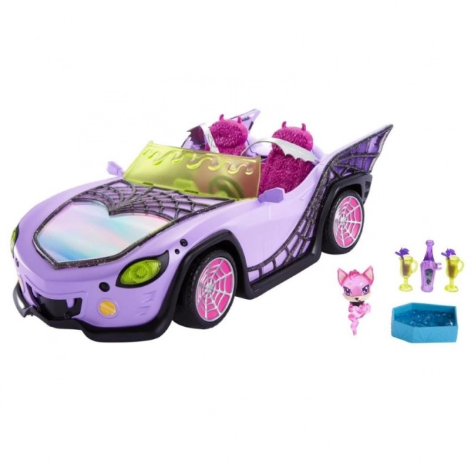 Auto Monster High Fialový kabriolet s pavoučí sítí