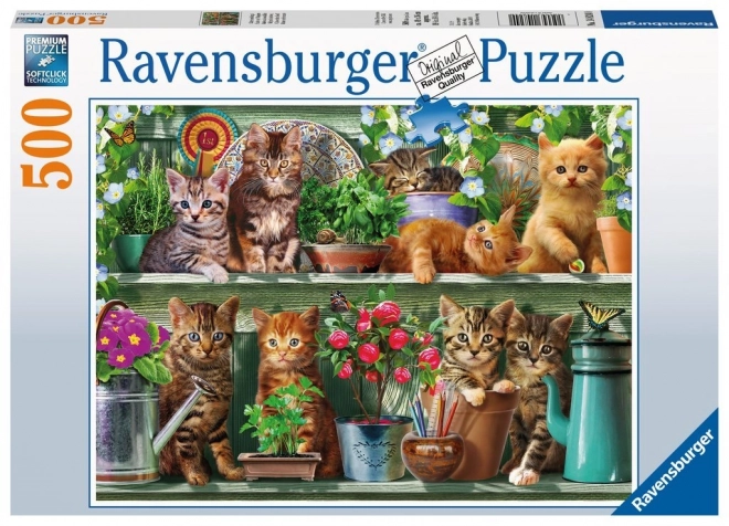 Puzzle Kočky na poličce 500 dílků od Ravensburger