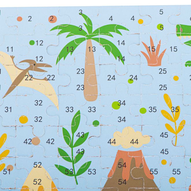 Dětské puzzle s čísly - vesmír a dinosauři