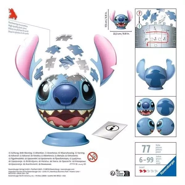 RAVENSBURGER Puzzleball Stitch s ušima 77 dílků