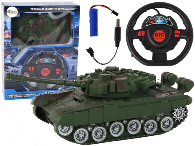 R/C dálkově ovládaný tank Světla Zvuk Zelená 1:18 27MHz