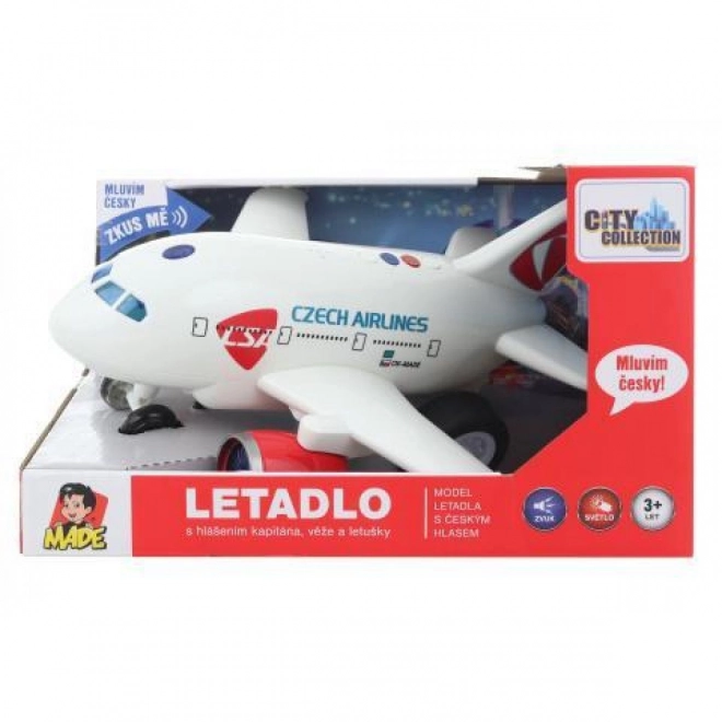 Letadlo ČSA s reálným hlášením - 30 cm