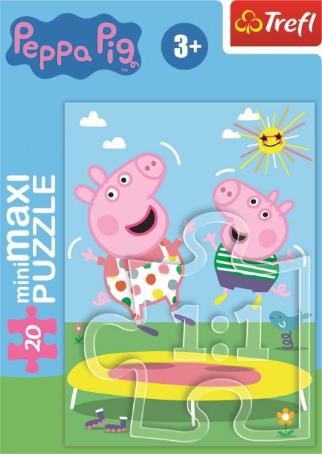 TREFL Puzzle Prasátko Peppa: Na trampolíně 20 dílků