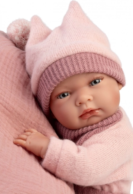 Realistická panenka miminko New Born Holčička s celovinylovým tělem 40 cm