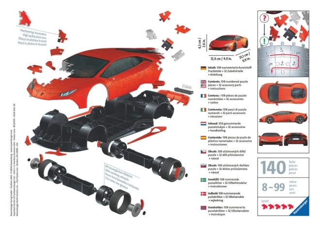 RAVENSBURGER 3D puzzle Lamborghini Huracán Evo zelené 156 dílků