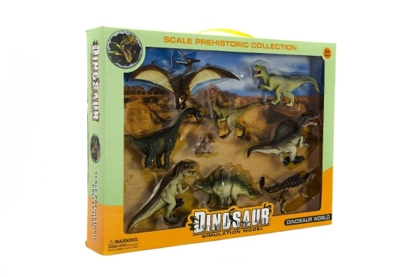 Dinosaurus plast 8ks v krabici 46x34x7cm