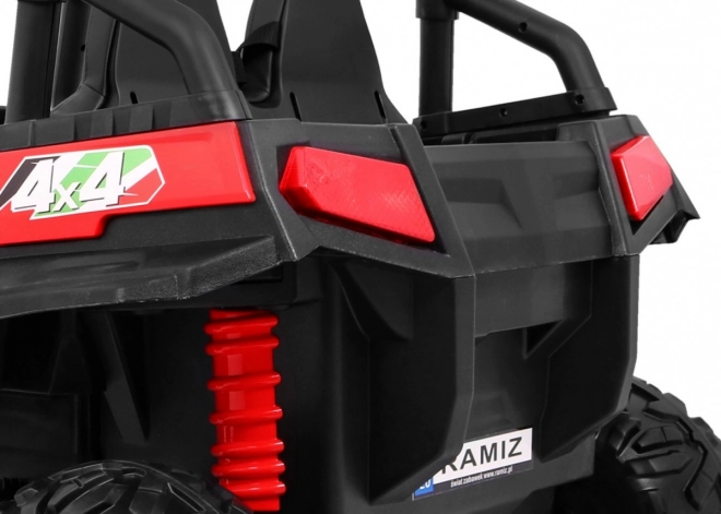 Grand Buggy Strong Lift pro děti Červená + pohon 4x4 + dálkové ovládání + nosič zavazadel + rádio MP3 + LED dioda