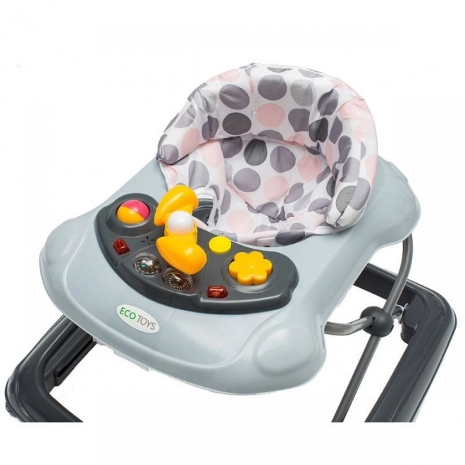 ECOTOYS Chodítko interaktivní růžovo šedé