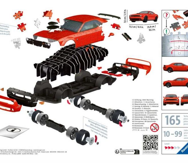 3D puzzle Dodge Challenger R/T Scat Pack Widebody 108 dílků