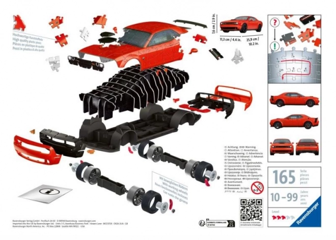 3D puzzle Dodge Challenger R/T Scat Pack Widebody 108 dílků