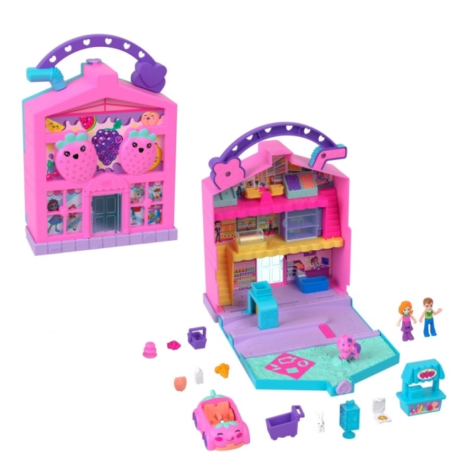 Polly Pocket Pollyville Přenosný ovocný supermarket set