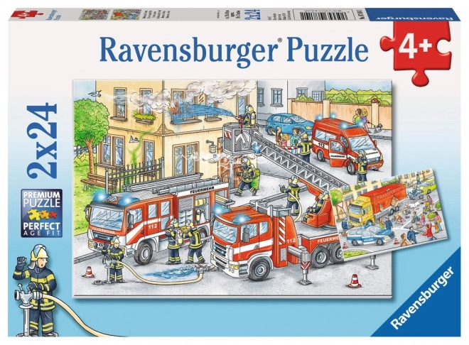 RAVENSBURGER Puzzle Hrdinové v akci 2x24 dílků