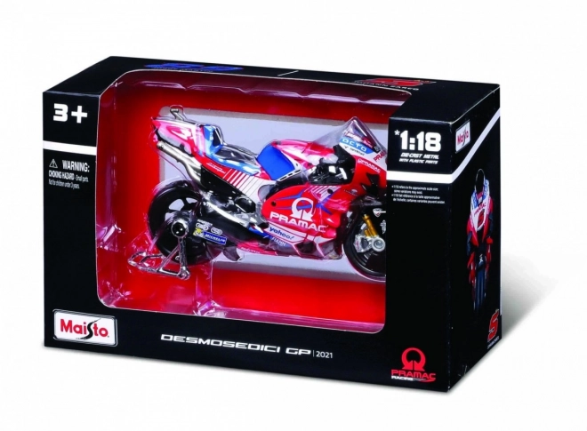 Kovový model motocyklu Ducati Pramac racing 2021 1/18