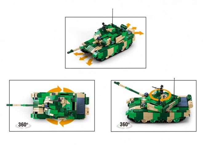 Sluban Power Bricks M38-B7071 R/C ZTZ-99AS Tank na dálkové ovládání