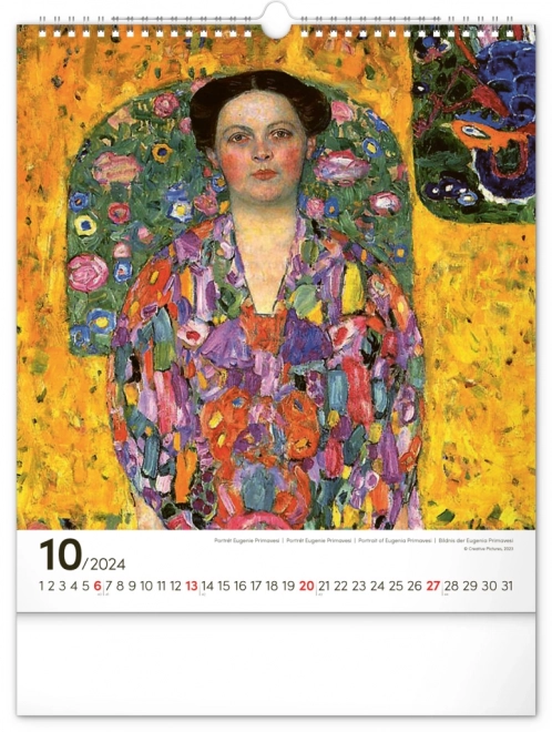 Nástěnný kalendář Gustav Klimt 2024, 30 × 34 cm