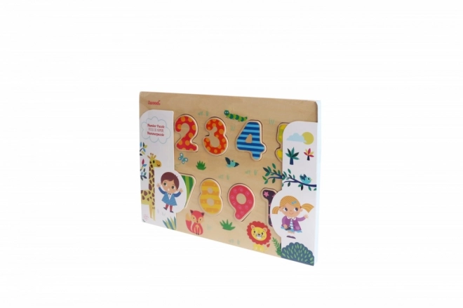 Dřevěné puzzle s čísly Barevné